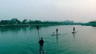 The stand up paddle board takes your Yoga practice to the water!