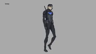 NIGHTWING - WALKCYCLE ( 2D ANIMATION )