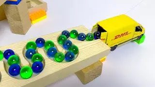 Marble Run ASMR ♫ HABA Slope & Wooden Track, Logistic Truck, Wooden Slope, マーブルラン ASMR