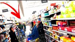 Grabbing Items From Cart Prank On Food Stamp Day!