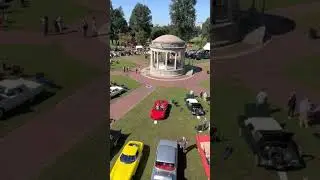 Boston cup classic car auto show Fake drone shot 30 foot selfie stick mast pole #autoshow #carshow