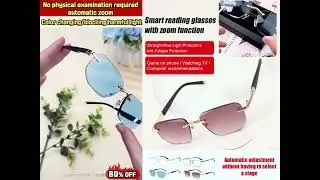 Smart zoom reading glasses, 100&deg;-700&deg; adjustable, blue light and radiation protection