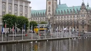 Hamburg, Germany: Binnenalster (Inner Alster Lake), Kleine Alster, Rathausmarkt - (Full HD 1080p)