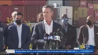 Newsom announces plan to ease cargo container issues at California ports