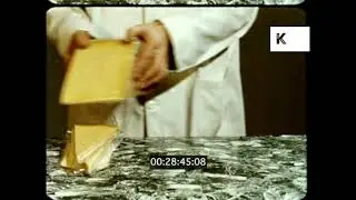 1960s UK, Cheesemonger, Food Shopping, Red Leicester, 16mm