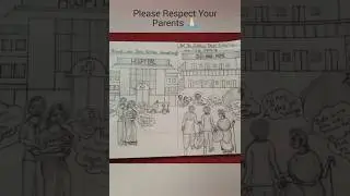 Heart touching Old Age Home Drawing..Please Respect Your Parents 🙏🏻#hospital#drawing  #Oldagehome