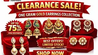 Clearance sale on one gram gold earrings collections with sankranti offers don't miss it 8978122001