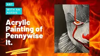 Time lapse how to acrylic paint Pennywise It the clown tutorial for Halloween.