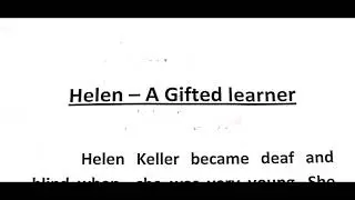 Helen - A gifted learner   Short note