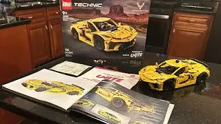 Lego C8 Z51 3LT Corvette stingray yellow. Full timelapse build.