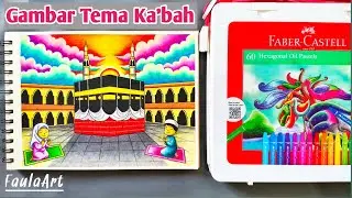 Ini Adalah Cara Aku Mewarnai Gambar Ka'bah Dengan Oil Pastel | Crayon