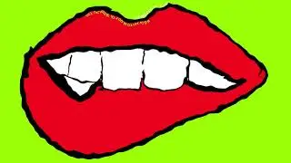 Red Cartoon Vampire Lips Green Screen - Rock N Roll Mouth VFX - No Copyright