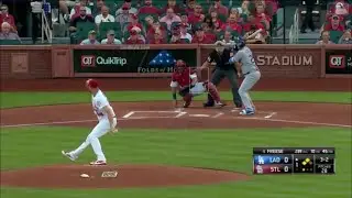 David Freese 2-Run Triple vs Cardinals | Dodgers vs Cardinals