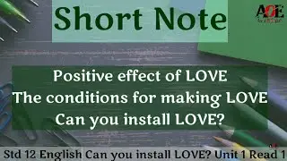 Short Note | Can You Install Love | std 12