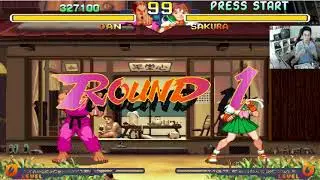 STREET FIGHTER ZERO 2 RODOVIARIA DAN HABIKI VS SAKURA (HARD) GAMEPLAY