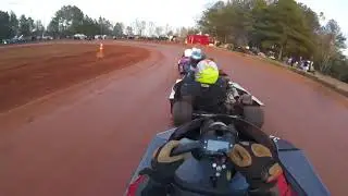 He went AIRBORNE!!! Clone 350 Heat Race : It was a WILD one! Dirt Track Kart Racing