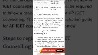 AP ICET 2024 counseling notification dates.       @pkseries5256