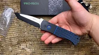 Protech Emerson CQC7 Auto Tanto Point Two-Tone Blade Blue & Black G10