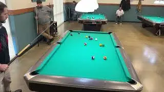 One Pocket with The Kingsport Kid aka Sam. 9ft Brunswick in Johnson City Tn on Thursday