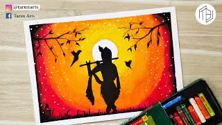 Lord Krishna Janmashtami drawing with Oil Pastels 😍