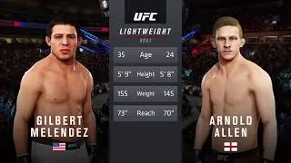 Gilbert Melendez vs Arnold Allen (EA Sports UFC 3) - CPU vs CPU