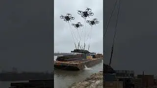 Massive Drones Lifting Construction Rebar &mdash; This Is Next Gen Building