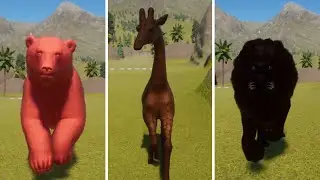 Гонки на скорость с цветными и дикими животными в зоопарке Planet Zoo | Жираф, белый медведь, зап...