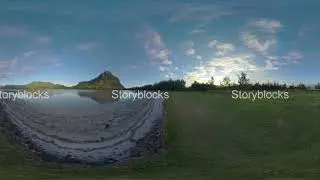videoblocks 360 vr video timelapse shot of clouds sailing over le morne brabant peninsula with water