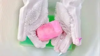 【ASMR】Big block sponge × Bar soop🧼