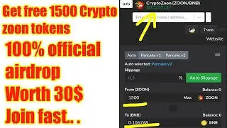 Claim 30$ worth ZOON airdrop | Join fast| Mr.VS Crypto