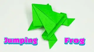 Origami Jumping Paper Frog🐸Fun & Easy Origami #origami #jumpingfrog #howto