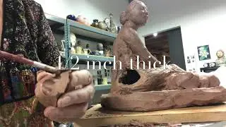 HAND SCULPTED CERAMIC FEMALE FORM CLAY