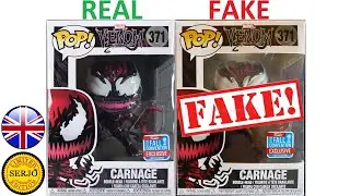 Comparison of the fake Funko POP! Carnage 371! (NYCC)