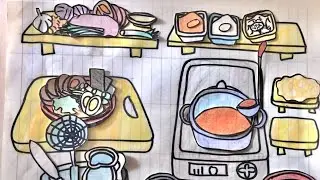 [ 🍜paper diy asmr 🍲] ramen arts tutorial | cook ramen asmr | DIY paper cooking toys🧸
