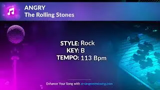 The Rolling Stones - Angry - Lyrics Backing Track Karaoke Minus (Rock style)