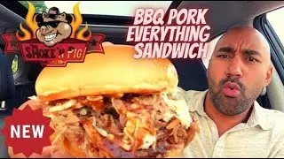 Smoke N Pig - BBQ Pork Everything Sandwich 🍖🥪- [Best BBQ in Lansing, Michigan] - Review Crew Collab