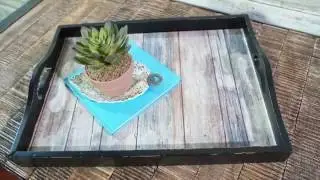 Create a Stylish Serving Tray with Peel and Stick Wallpaper
