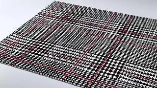 Kaja Abstract Plaid Area Rug in Ivory, Black and Red