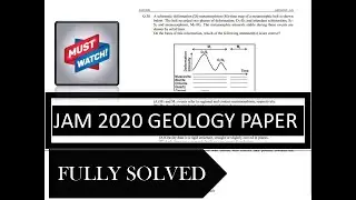 JAM 2020 Geology Paper Fully Solved With Explanation | IIT JAM Previous Year Paper Solution
