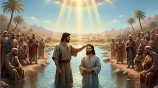 ጥምቀት የኢየሱስ በዩሐንስ መጠመቅ ማቲዎስ 3 the baptism of Jesus Christ in the hand of John Matthew chapter 3