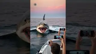 Jump Surprise: Shark Up Close#SharkJump #CloseEncounters #oceanwildlife  #oceanicspectacle #shark