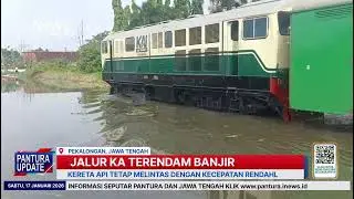 Rel Kereta Api di Pekalongan terendam banjir perjalanan terganggu 