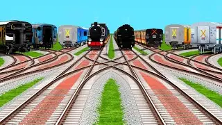 🌈 Every Day Trains Backward Crossing By Bumpy Curved Forked Tracks | indian train simulator game 