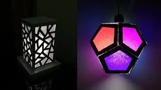 DIY Recycled Cardboard lampshade Ideas | DIY Night Lamp | Home Decor Lighting Crafts