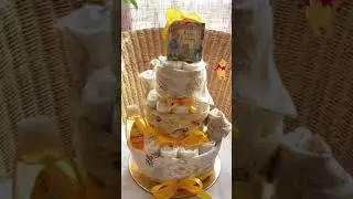 🧸🍯 &lsquo;Winnie the Pooh&rsquo; nappy cake  Shall I make more #babyshower #nappycake #babyshowergift #giftsfo