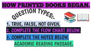 HOW PRINTED BOOKS BEGAN ACADEMIC READING PASSAGE. @IELTS-READINGMODULE 