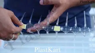 PlastKart 3 Row Bird and Pigeon Spikes Anti Bird Plastic Spikes for AC Balcony Railing Window Home