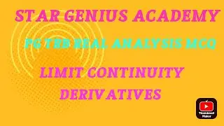 PG TRB MATHS REAL ANALYSIS MCQ LIMIT CONTINUITY DERIVATIVES @stargeniusacademydpi