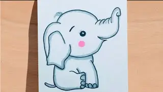 How to draw cute elephant 🐘 || easy drawing 