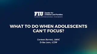 Zoom Webinar: What to do when adolescents can't focus?